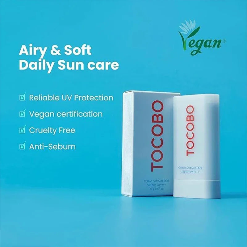 Protetor solar em bastão Tocobo Cotton Soft Sun Stick SPF50+ PA++++
